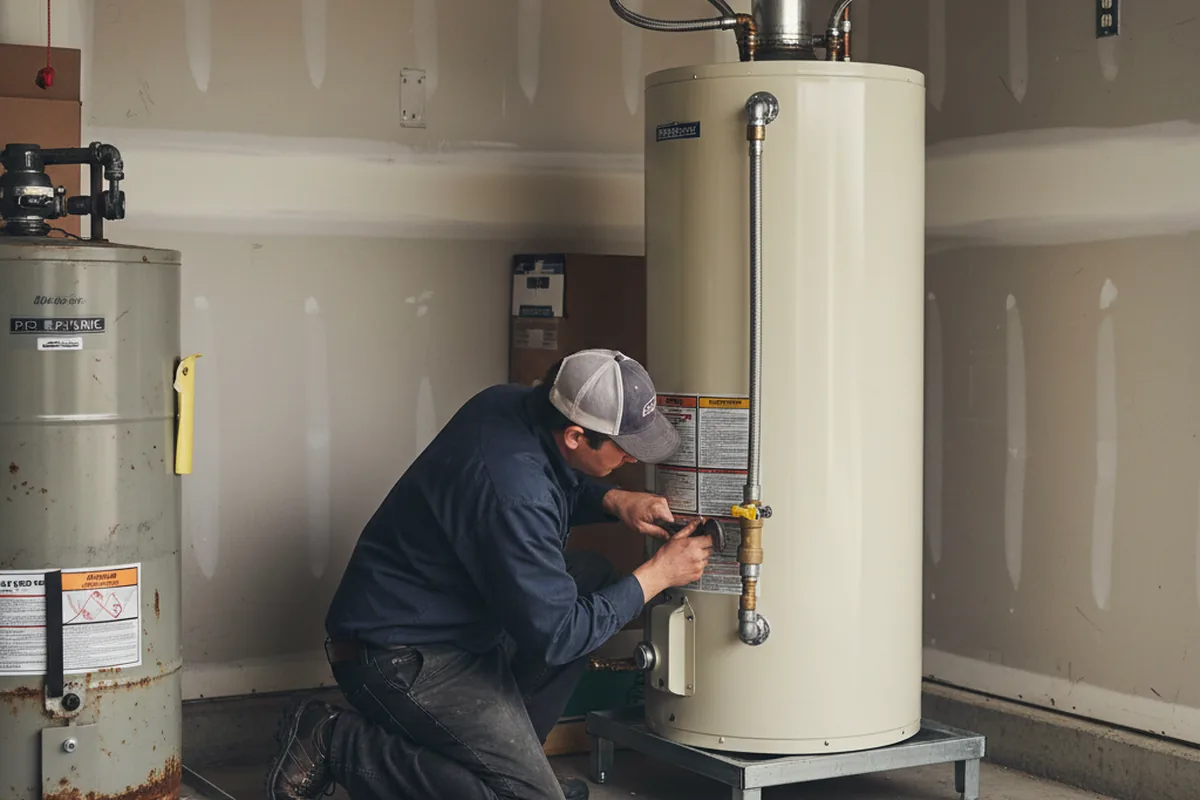 Water heater and shutoff valve replacement in Rockville